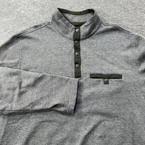 UNTUCKit Parkson Gray Snap Mock Neck Pullover XX-Large Cotton Blend Fleece Knit